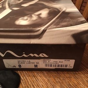 Nina Black and Rhinestone Dress Heels